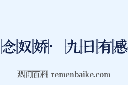 念奴娇·九日有感是什么意思的图片